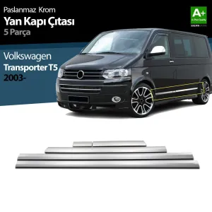 Drs Tuning Vw T5 Transporter Krom Yan Kapı Çıtası 5 Prç 2003-2010 (K.ş)