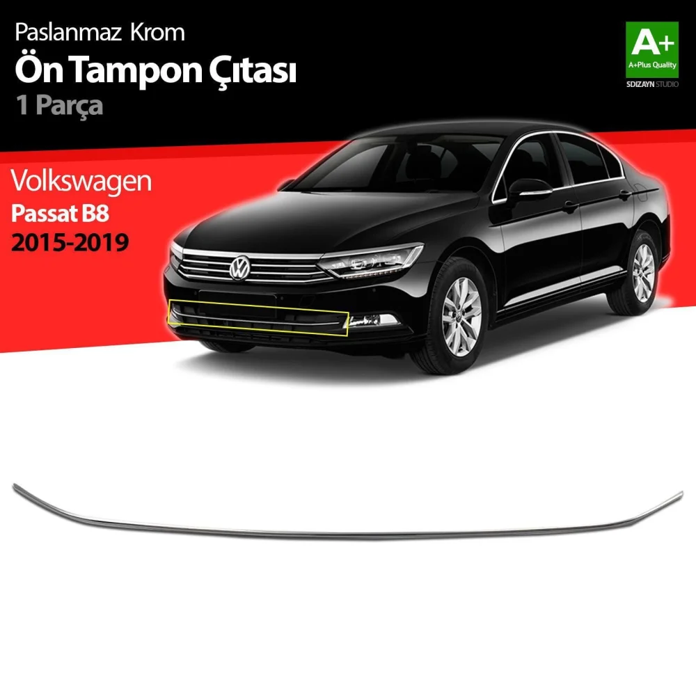 Drs Tuning VW Passat B8 Krom Ön Tampon Çıtası 2015-2019