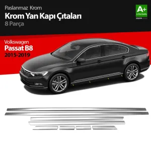 S-Dizayn VW Passat B8 Krom Yan Kapı Çıtası 8 Parça 2015-2019Araca &Ouml;zel Krom Aksesuar&Uuml;r&uuml;n &Ouml;zellikleri:Krom &uuml;r&uuml;nler ara&ccedil; &uum