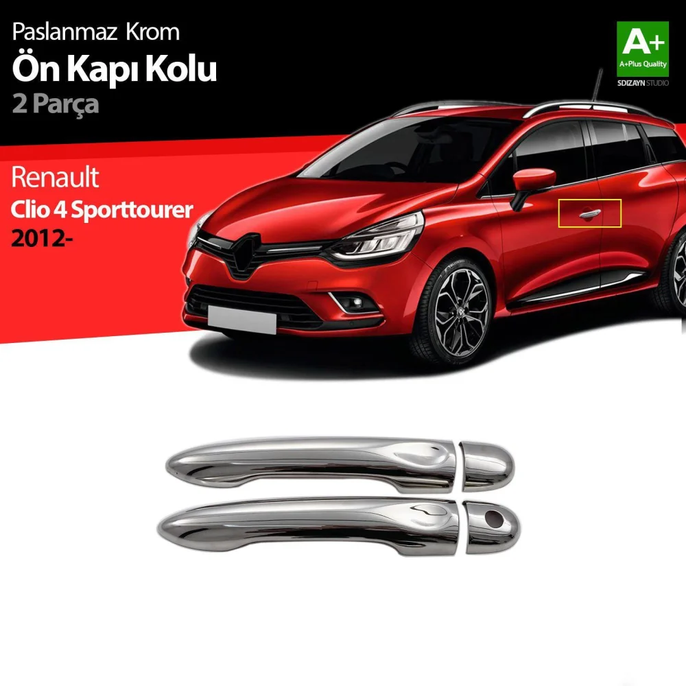 Renault Clio Uyumlu 4 Sport Tourer Krom Kapı Kolu 2 Kapı 2012 Üzeri