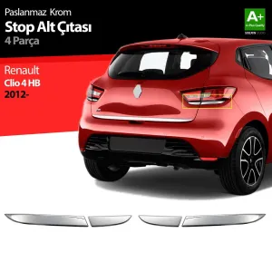 S-Dizayn Renault Clio 4 HB Krom Stop Alt Çıtası 4 Prç 2012-2019Araca &Ouml;zel Krom Aksesuar&Uuml;r&uuml;n &Ouml;zellikleri:Krom &uuml;r&uuml;nler ara&ccedil; &
