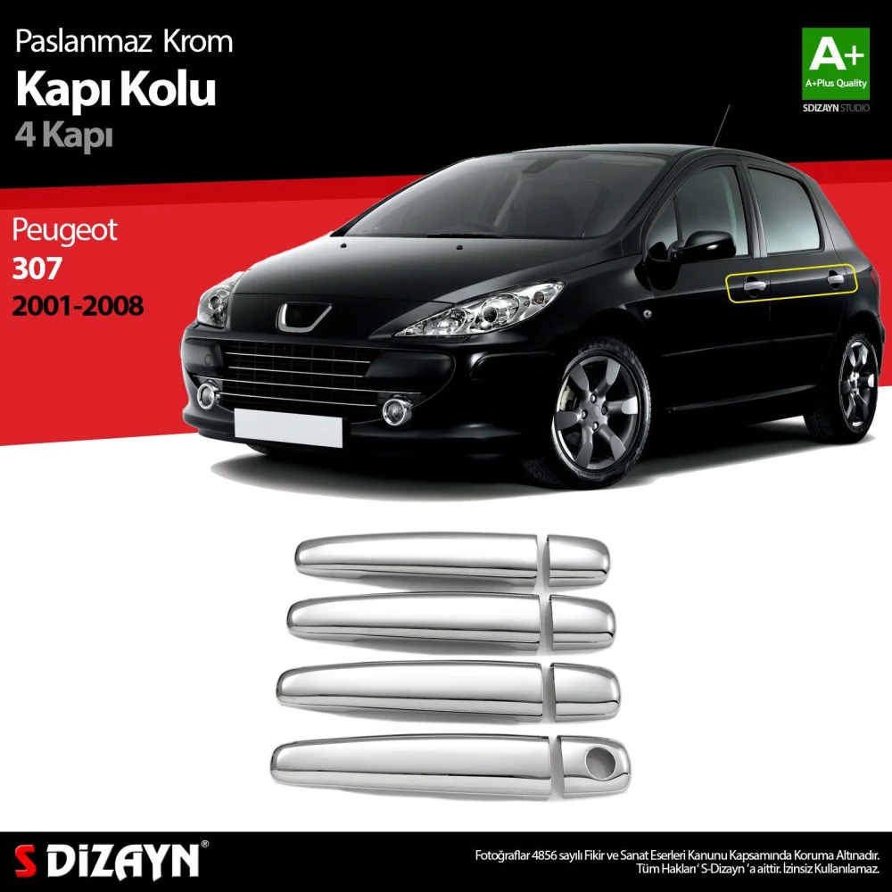 Drs Tuning Peugeot 307 Krom Kapı Kolu 4 Kapı 2001-2008