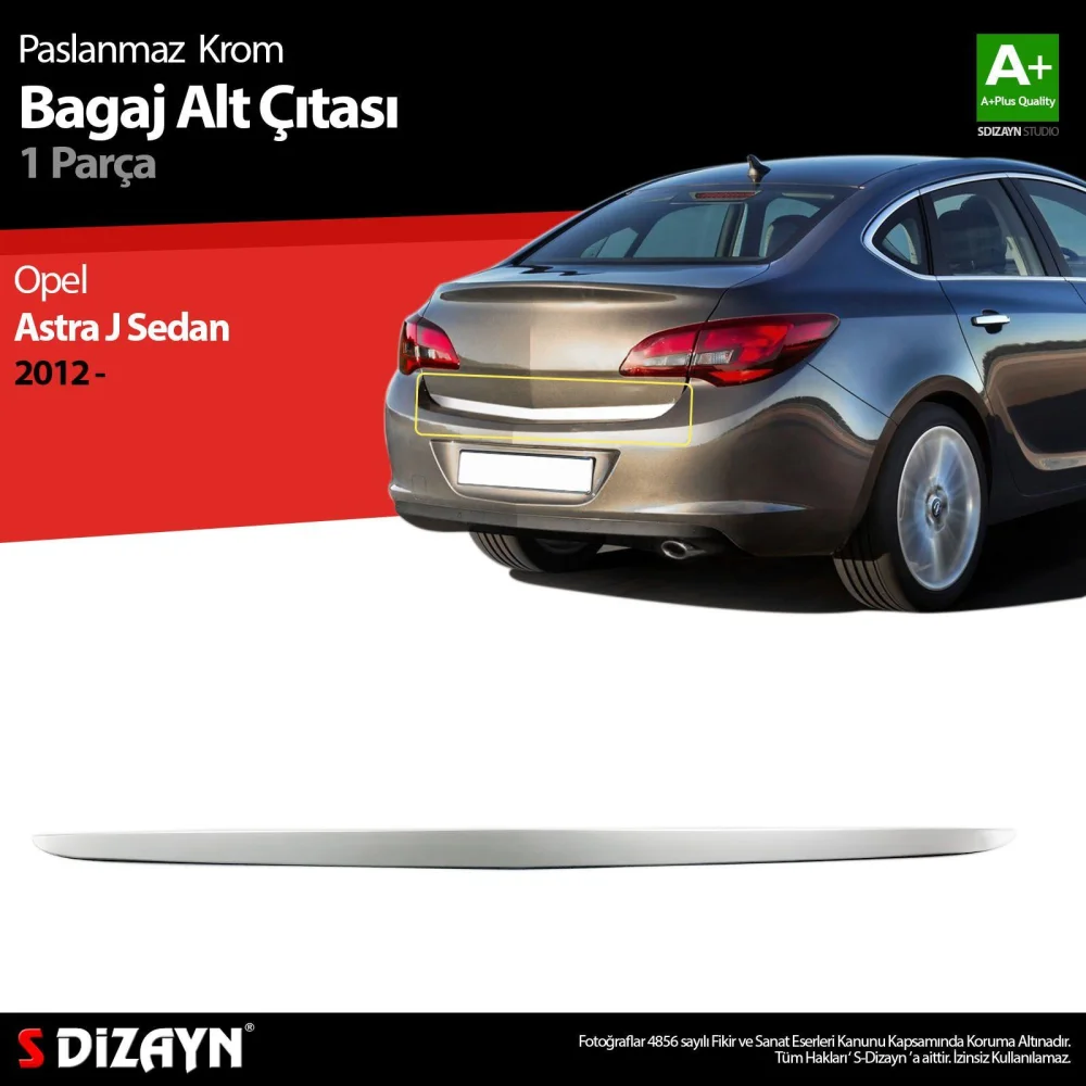 Drs Tuning Opel Astra J SD Krom Bagaj Alt Çıtası 2012-2020