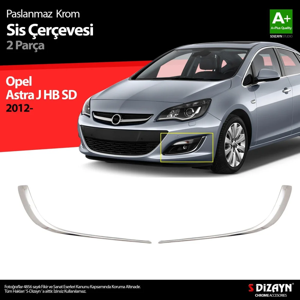 Drs Tuning Opel Astra J Krom Sis Farı Çerçevesi 2012-2020