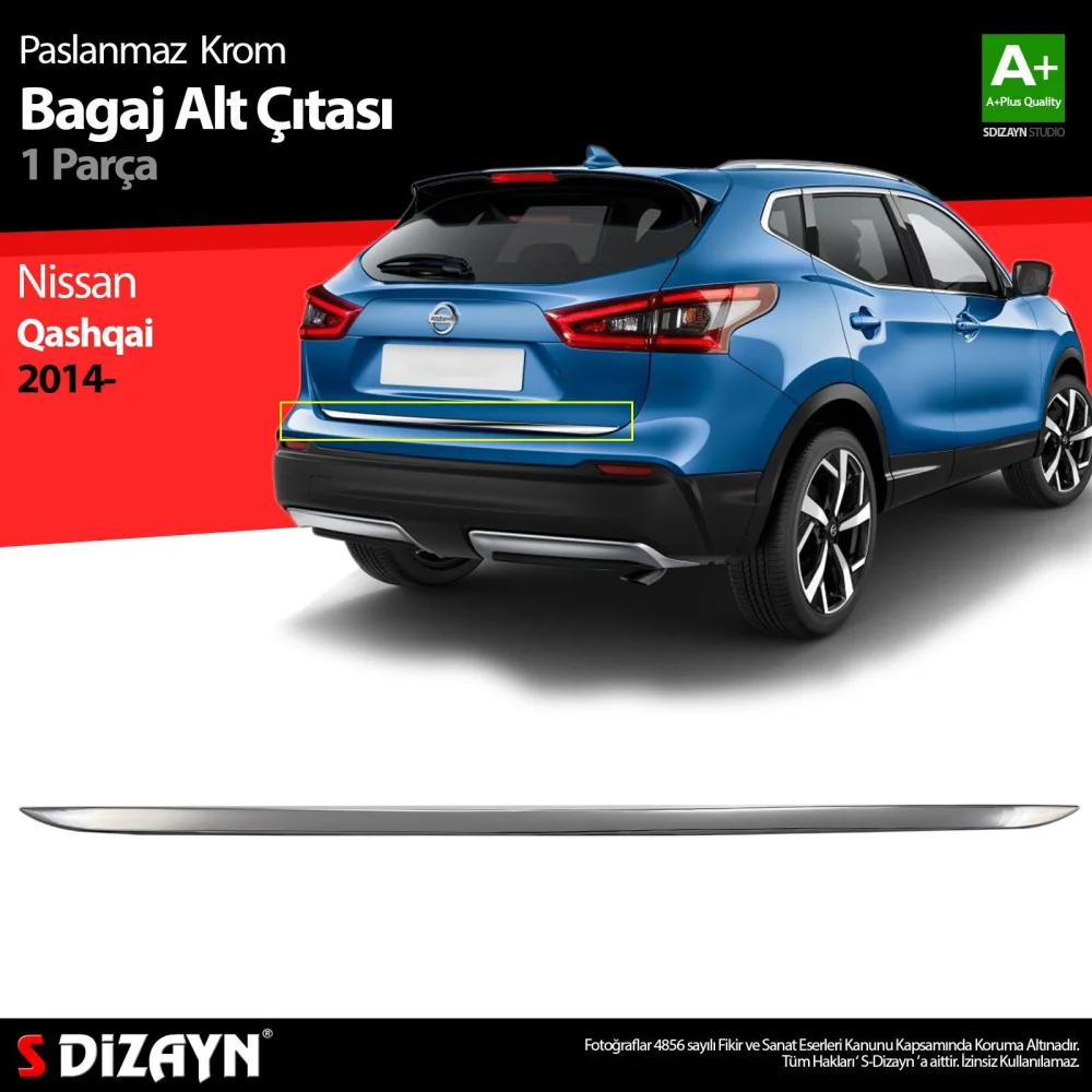 Drs Tuning Nissan Qashqai Krom Bagaj Alt Çıtası 2014-2021