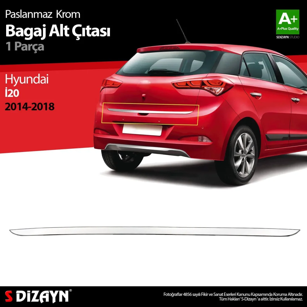 Drs Tuning Hyundai i20 Krom Bagaj Alt Çıtası 2014-2018