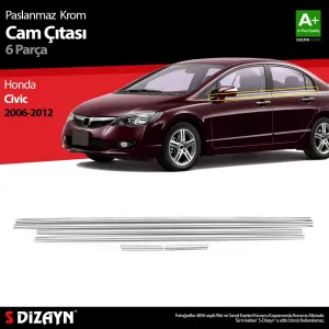 S-Dizayn Honda Civic Krom Cam Çıtası 6 Prç 2006-2012Araca &Ouml;zel Krom Aksesuar&Uuml;r&uuml;n &Ouml;zellikleri:Krom &uuml;r&uuml;nler ara&ccedil; &uuml;zerind