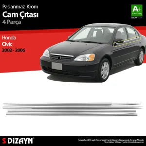 S-Dizayn Honda Civic Krom Cam Çıtası 4 Prç 2002-2006Araca &Ouml;zel Krom Aksesuar&Uuml;r&uuml;n &Ouml;zellikleri:Krom &uuml;r&uuml;nler ara&ccedil; &uuml;zerind