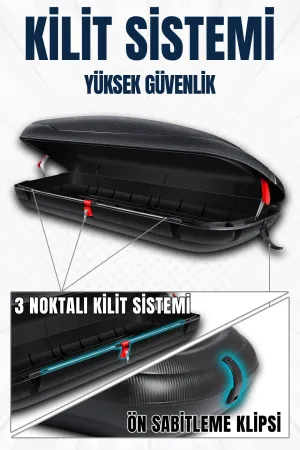 Araç Üzeri Port Bagaj Karbon Fiber Desen 520 Litre Enjeksiyon Plastik thumb 5