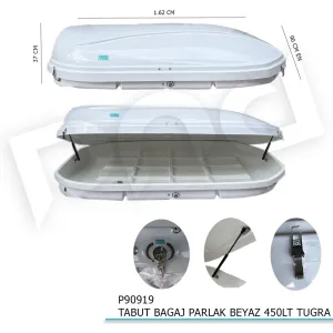 Puando uyumlu Tabut Port Bagaj Beyaz 450LT Tuğra modelleri Oto Aksesuar Shop'de. Kaliteli malzeme, hızlı kargo ve güvenli alışverişle hemen inceleyin.