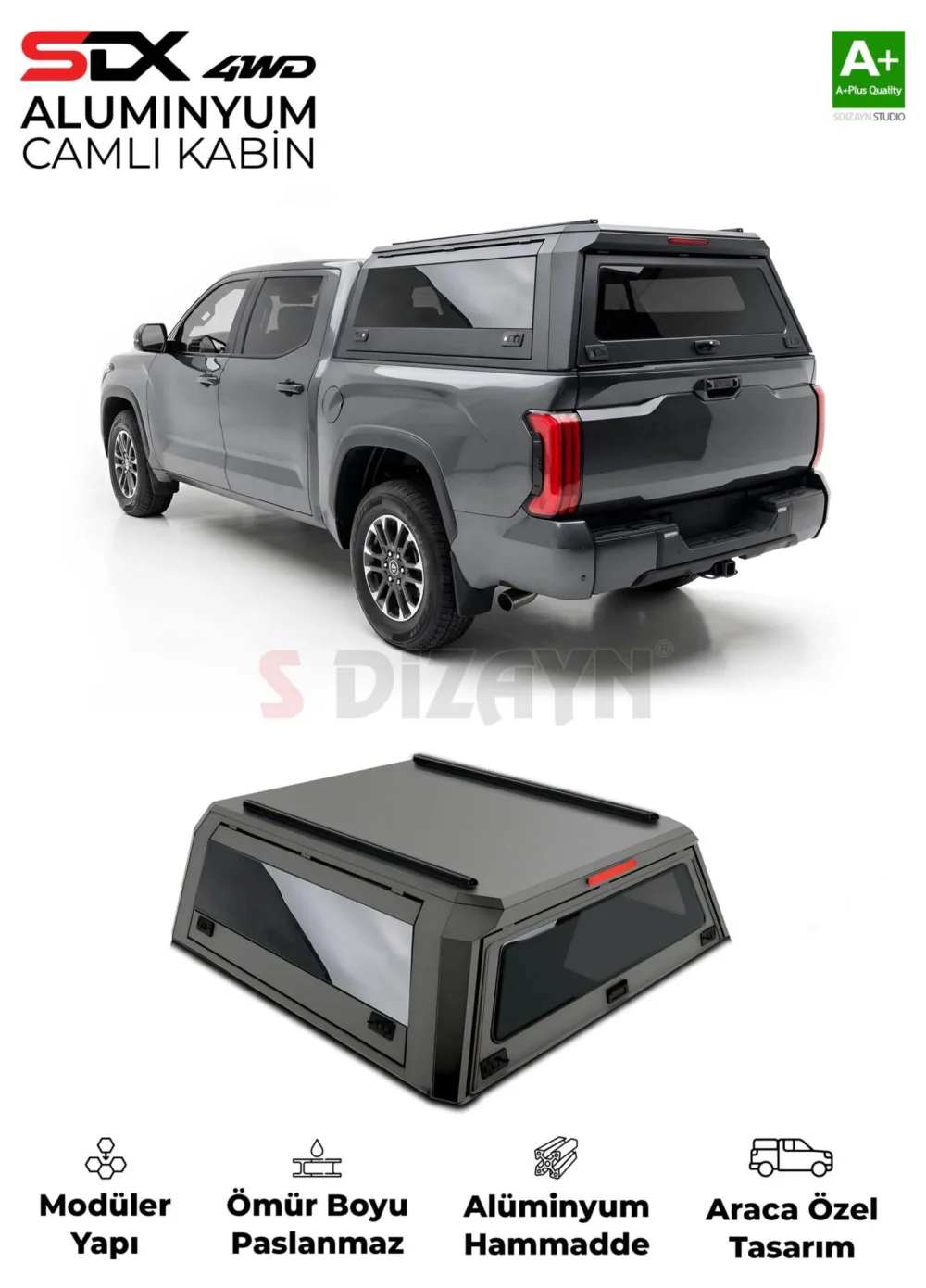 Drs Tuning SDX Toyota Hilux 8 Aluminyum Pro Camlı Kabin 2015 Üzeri
