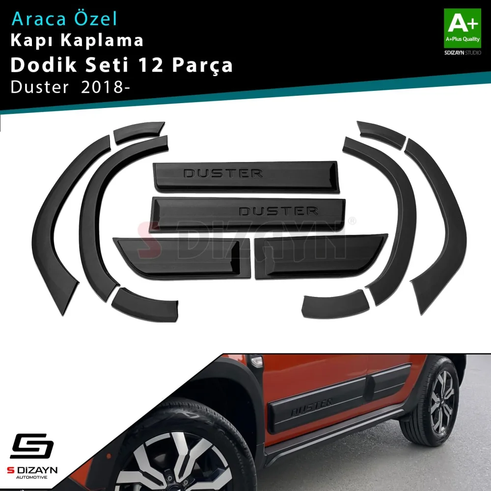 Dacia Duster 2 Kapı Koruma ve Çamurluk Kaplaması Dodik Seti 2018 Üzeri A+ Kalite