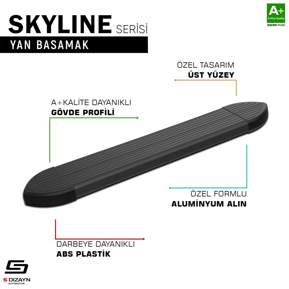 Opel Crossland X Skyline Siyah Yan Basamak 173 Cm 2017 Üzeri A+ Kalite