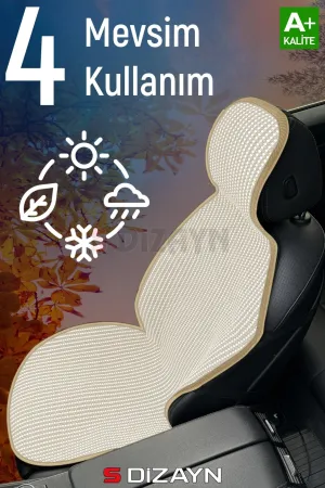 S-Dizayn Oto Koltuk Koruyucu Kılıf Set Krem Universal 2+3 Parça Ön Arka - Görsel 2