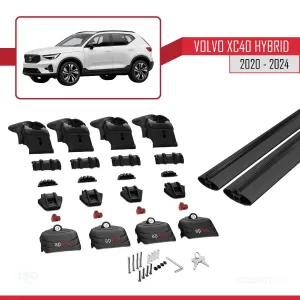 Volvo XC40 (Hybrid) 2020 ve Sonrası ile uyumlu ACE-2 Ara Atkı Tavan Barı SİYAH thumb 4