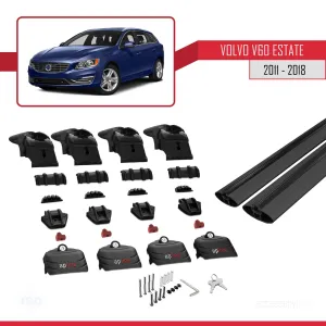 Volvo V60 ESTATE 2011-2018 Arası ile uyumlu ACE-2 Ara Atkı Tavan Barı SİYAH - Görsel 4