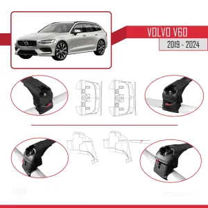 Volvo V60 2019 ve Sonrası ile uyumlu ACE-2 Ara Atkı Tavan Barı SİYAH - Görsel 3
