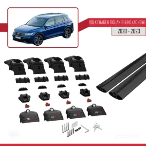 Volkswagen TIGUAN R-LINE (AD/BW) 2020-2023 Arası ile uyumlu ACE-2 Ara Atkı Tavan Barı SİYAH thumb 4