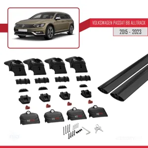 Volkswagen Passat ALLTRACK (B8) 2015-2023 Arası ile uyumlu ACE-2 Ara Atkı Tavan Barı SİYAH thumb 4