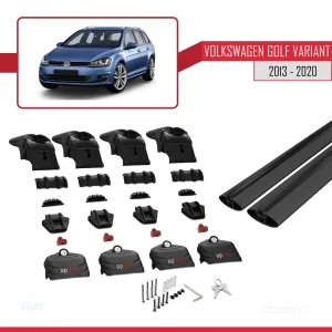 Volkswagen Golf VARIANT (MK7-5G) 2013-2020 Arası ile uyumlu ACE-2 Ara Atkı Tavan Barı SİYAH - Görsel 4