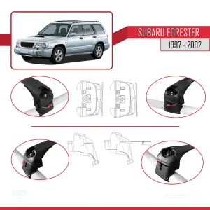 Subaru Forester (SF) 1997-2002 Arası ile uyumlu ACE-2 Ara Atkı Tavan Barı SİYAH thumb 3