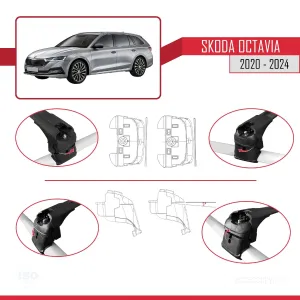 Skoda Octavia (NX) 2020 ve Sonrası ile uyumlu ACE-2 Ara Atkı Tavan Barı SİYAH - Görsel 3