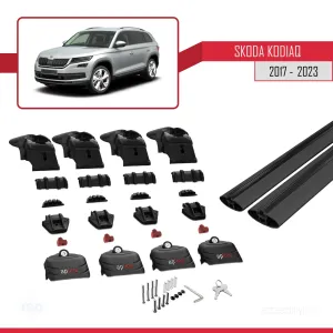 Skoda Kodiaq 2017-2023 Arası ile uyumlu ACE-2 Ara Atkı Tavan Barı SİYAH thumb 4