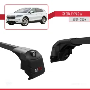 Skoda ENYAQ 2021 ve Sonrası ile uyumlu ACE-2 Ara Atkı Tavan Barı SİYAH thumb 3