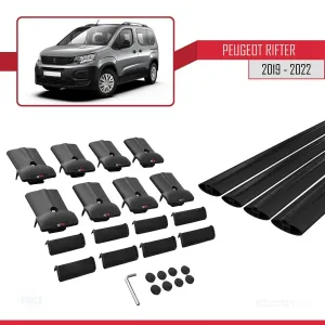 Peugeot Rifter 2019-2022 Arası ile uyumlu FLY Model Ara Atkı Tavan Barı SİYAH 4 ADET BAR thumb 4
