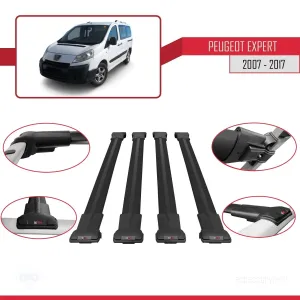 Peugeot Expert 2007-2017 Arası ile uyumlu FLY Model Ara Atkı Tavan Barı SİYAH 4 ADET BAR - Görsel 4