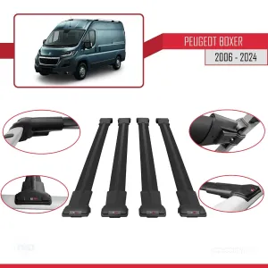 Peugeot Boxer 2006 ve Sonrası ile uyumlu FLY Model Ara Atkı Tavan Barı SİYAH 4 ADET BAR thumb 4