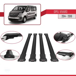 Opel Vivaro 2014-2019 Arası ile uyumlu FLY Model Ara Atkı Tavan Barı SİYAH 4 ADET BAR - Görsel 4