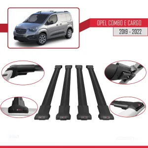 Opel Combo (E) PANELVAN 2019-2022 Arası ile uyumlu FLY Model Ara Atkı Tavan Barı SİYAH 4 ADET BAR - Görsel 3