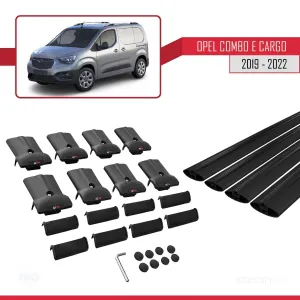 Opel Combo (E) PANELVAN 2019-2022 Arası ile uyumlu FLY Model Ara Atkı Tavan Barı SİYAH 4 ADET BAR - Görsel 4
