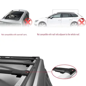 Opel Combo (D) 2012-2018 Arası ile uyumlu FLY Model Ara Atkı Tavan Barı SİYAH 4 ADET BAR thumb 1