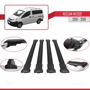 Nissan NV200 2010-2019 Arası ile uyumlu FLY Model Ara Atkı Tavan Barı SİYAH 4 ADET BAR thumb 4