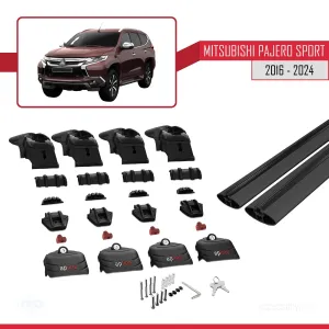 Mitsubishi Pajero Sport (MK3) 2016 ve Sonrası ile uyumlu ACE-2 Ara Atkı Tavan Barı SİYAH thumb 4