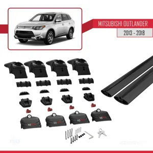 Mitsubishi Outlander (MK3) 2013-2018 Arası ile uyumlu ACE-2 Ara Atkı Tavan Barı SİYAH - Görsel 4