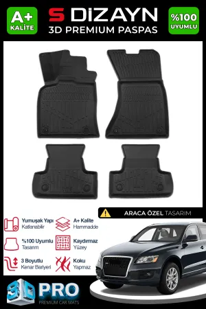 Audi Q5 2008-2017 (8R) uyumlu 3D Pro Havuzlu Paspas 2009-2017 A+ Kalite modelleri Oto Aksesuar Shop'de. Kaliteli malzeme, hızlı kargo ve güvenli alışverişle