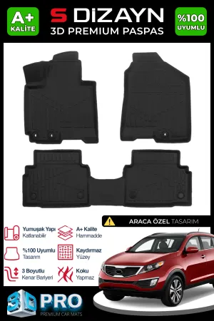 Kia Sportage 2010-2015 (SL) uyumlu 3D Pro Havuzlu Paspas 2011-2015 A+ Kalite modelleri Oto Aksesuar Shop'de. Kaliteli malzeme, hızlı kargo ve güvenli