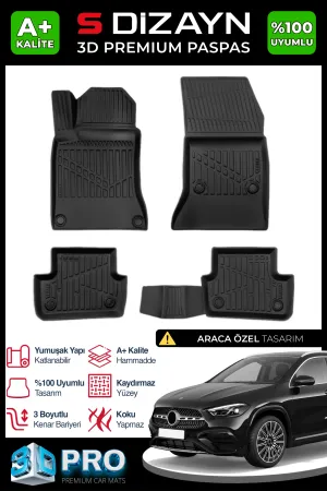 S-Dizayn Mercedes GLA 3D Pro Havuzlu Paspas 2020 Üzeri A+ Kalite thumb 1