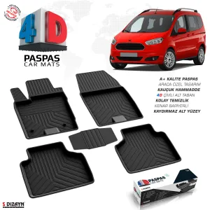 Drs Tuning Ford Courier 4D Havuzlu Paspas Siyah 2014-2023 A+Kalite