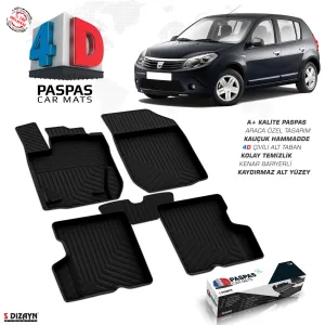 Drs Tuning Dacia Sandero 4D Havuzlu Paspas 2008-2013 A+Kalite
