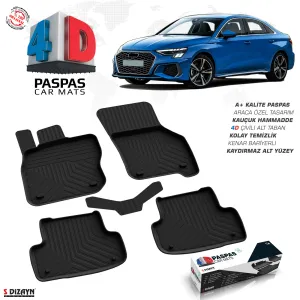 Drs Tuning Audi A3 4D Havuzlu Paspas 2020-2024 A+Kalite