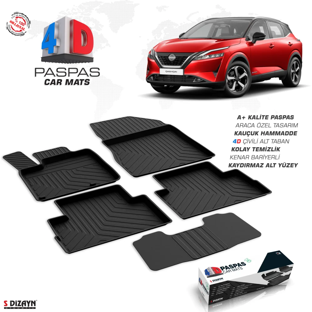 Drs Tuning Nissan Qashqai 3 E-Power Elektrikli 4D Havuzlu Paspas 2021-2024 A+Kalite
