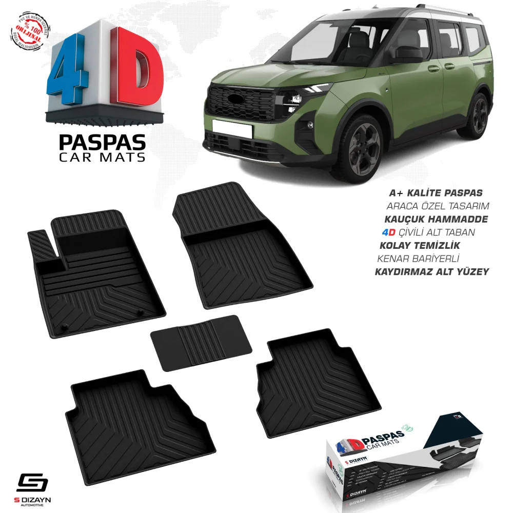 Drs Tuning Ford Tourneo Courier 4D Havuzlu Paspas 2024 Üzeri A+ Kalite