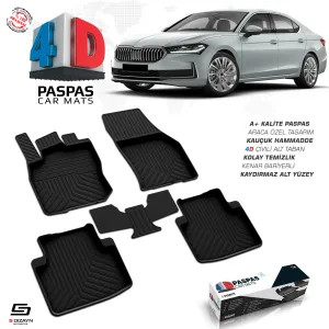 Drs Tuning Skoda Superb 4D Havuzlu Paspas 2024 Üzeri A+ Kalite