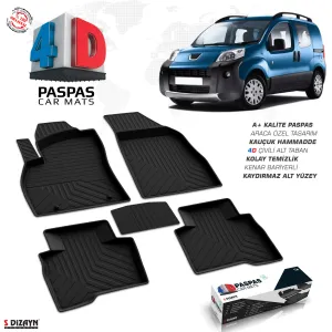 Drs Tuning Peugeot Bipper 4D Havuzlu Paspas Siyah 2007-2017 A+Kalite