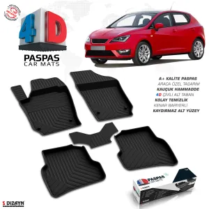 Drs Tuning Seat Ibiza 4D Havuzlu Paspas 2009-2017 A+Kalite