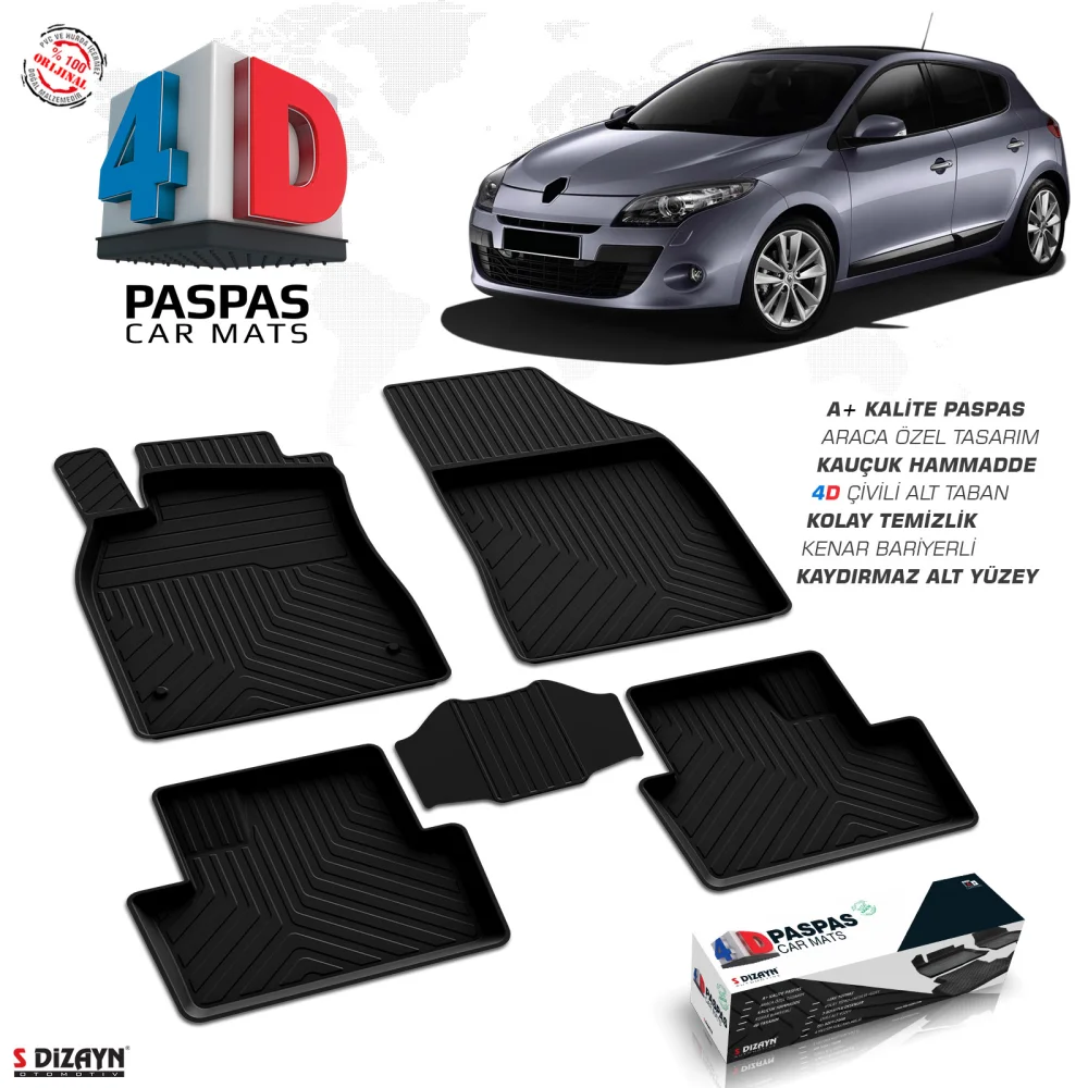 Drs Tuning Renault Megane 3 4D Havuzlu Paspas 2010-2016 A+Kalite
